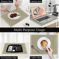 Luxe Home International Rectangular Table Placemat Pack of 4 (Gold, PVC) - 30x46 cm, Gold