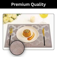 Luxe Home International Rectangular Table Placemat Pack of 4 (Brown, PVC) - 30x46 cm, Brown