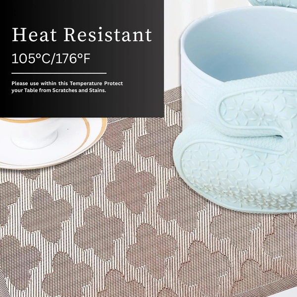 Luxe Home International Rectangular Table Placemat Pack of 4 (Brown, PVC) - 30x46 cm, Brown