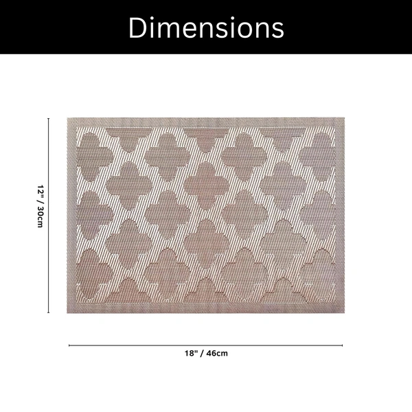 Luxe Home International Rectangular Table Placemat Pack of 4 (Brown, PVC) - 30x46 cm, Brown