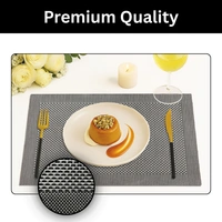 Luxe Home International Rectangular Table Placemat Pack of 4 (Black, PVC) - 30x46 cm, Black