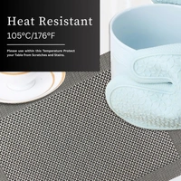 Luxe Home International Rectangular Table Placemat Pack of 4 (Black, PVC) - 30x46 cm, Black