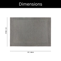 Luxe Home International Rectangular Table Placemat Pack of 4 (Black, PVC) - 30x46 cm, Black