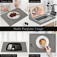 Luxe Home International Rectangular Table Placemat Pack of 4 (Black, PVC) - 30x46 cm, Black