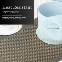 Luxe Home International Rectangular Table Placemat Pack of 4 (Brown, PVC) - 30x46 cm, Brown