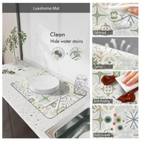 Luxe Home International Rectangular Table Placemat Pack of 4 (White, Light Green, Rubber) - 30x40 cm, White::Light Green