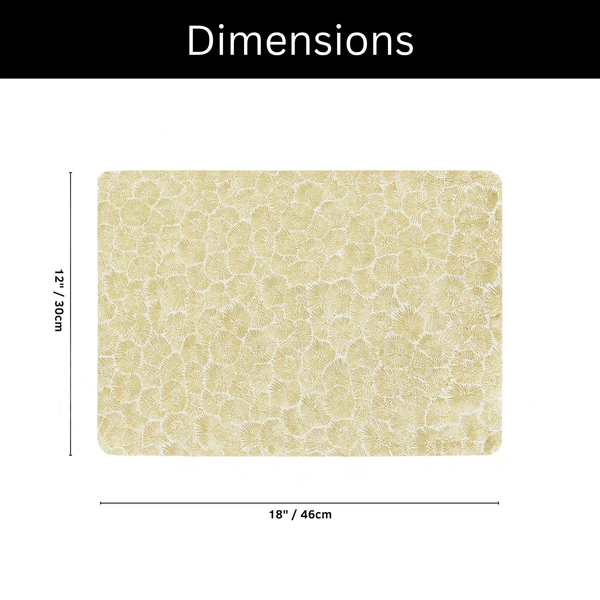 Luxe Home International Rectangular Table Placemat Pack of 4 (Gold, PVC) - 30x46 cm, Gold