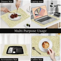 Luxe Home International Rectangular Table Placemat Pack of 4 (Gold, PVC) - 30x46 cm, Gold