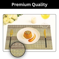Luxe Home International Rectangular Table Placemat Pack of 6 (Brown, PVC) - 30x46 cm, Brown