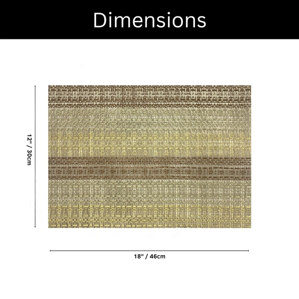 Luxe Home International Rectangular Table Placemat Pack of 6 (Brown, PVC) - 30x46 cm, Brown