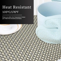 Luxe Home International Rectangular Table Placemat Pack of 6 (Black, PVC) - 30x46 cm, Black