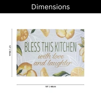 Luxe Home International Rectangular Table Placemat Pack of 6 (Yellow, Rubber) - 30x40 cm, Yellow