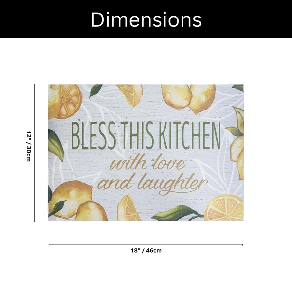 Luxe Home International Rectangular Table Placemat Pack of 6 (Yellow, Rubber) - 30x40 cm, Yellow