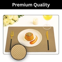 Luxe Home International Rectangular Table Placemat Pack of 6 (Brown, PVC) - 30x46 cm, Brown