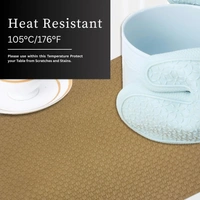 Luxe Home International Rectangular Table Placemat Pack of 6 (Brown, PVC) - 30x46 cm, Brown