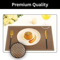 Luxe Home International Rectangular Table Placemat Pack of 6 (Brown, Polyester) - 30x46 cm, Brown