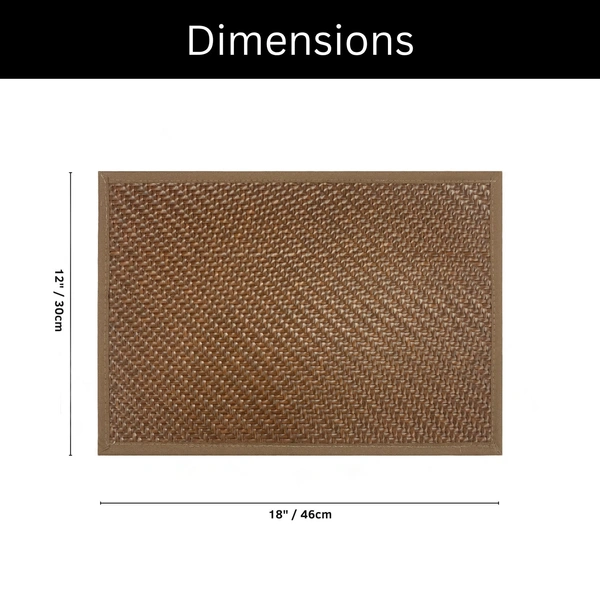 Luxe Home International Rectangular Table Placemat Pack of 6 (Brown, Polyester) - 30x46 cm, Brown