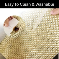 Luxe Home International Rectangular Table Placemat Pack of 6 (Gold, PVC) - 30x46 cm, Gold