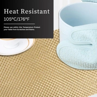 Luxe Home International Rectangular Table Placemat Pack of 6 (Gold, PVC) - 30x46 cm, Gold