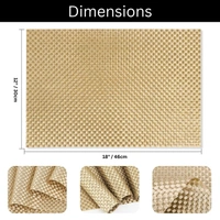 Luxe Home International Rectangular Table Placemat Pack of 6 (Gold, PVC) - 30x46 cm, Gold