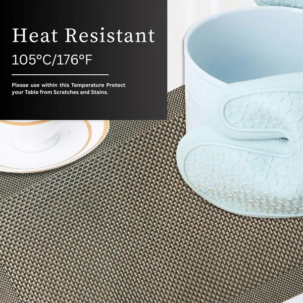 Luxe Home International Rectangular Table Placemat Pack of 6 (Brown, PVC) - 30x46 cm, Brown