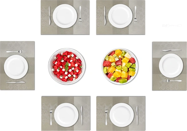 Luxe Home International Rectangular Table Placemat Pack of 6 (Multicolor, PVC) - 30x46 cm, Multicolor