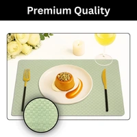 Luxe Home International Rectangular Table Placemat Pack of 6 (Green, PVC) - 30x46 cm, Green