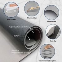 Luxe Home International Rectangular Table Placemat Pack of 6 (Grey, Rubber) - 30x40 cm, Grey