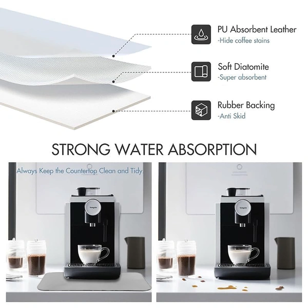 Luxe Home International Rectangular Table Placemat Pack of 6 (Grey, Rubber) - 30x40 cm, Grey