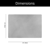 Luxe Home International Rectangular Table Placemat Pack of 6 (Grey, Rubber) - 30x40 cm, Grey