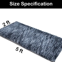 Luxe Home International Runner Hawaii Microfiber 2500 GSM Anti-Skid ( Charcoal , 2 Ft x 5 Ft , Pack of 1 ) - 2x5 Ft, Charcoal