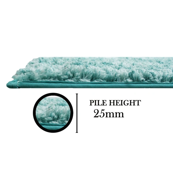 Luxe Home International Runner Hawaii Microfiber 2500 GSM Anti-Skid ( Aqua , 2 Ft x 5 Ft , Pack of 1 ) - 2x5 Ft, Aqua