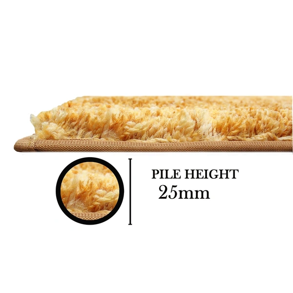 Luxe Home International Bathmat Hawaii Microfiber 2500 GSM Anti-Skid ( Gold , 40 Cm x 60 Cm , Pack of 1 ) - 40x60 cm, Gold