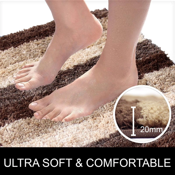 Luxe Home International Bathmat Jaricho Microfiber 2500 GSM Anti-Skid ( 40Cm x 60Cm , Amber , Pack of 2 ) - 40x60 cm, Amber