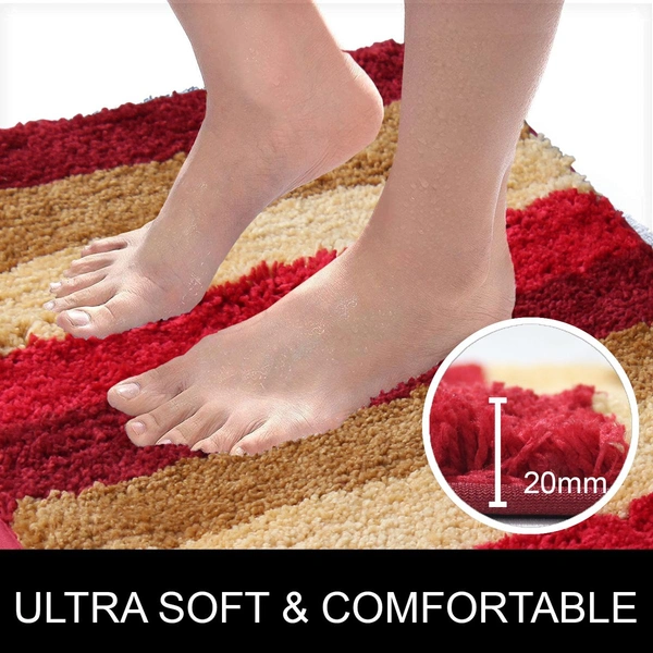 Luxe Home International Runner Jaricho Microfiber 2500 GSM Anti-Skid ( 2Ft x 5Ft , Cherry , Pack of 1 ) - 2x5 Ft, Cherry