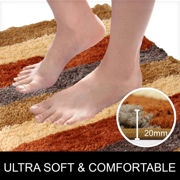 Luxe Home International Runner Jaricho Microfiber 2500 GSM Anti-Skid ( 2Ft x 5Ft , Chinnamon , Pack of 1 ) - 2x5 Ft, Chinnamon