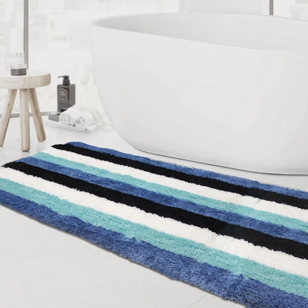 Luxe Home International Runner Jaricho Microfiber 2500 GSM Anti-Skid ( 2Ft x 5Ft , Ocean , Pack of 1 ) - 2x5 Ft, Ocean