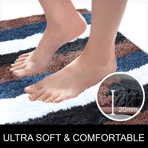 Luxe Home International Bathmat Jaricho Microfiber 2500 GSM Anti-Skid ( 60Cm x 90Cm , R.Brown , Pack of 1 ) - 60x90 cm, R.Brown