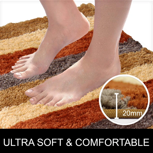 Luxe Home International Bathmat Jaricho Microfiber 2500 GSM Anti-Skid ( 45Cm x 75Cm , Cinnamon , Pack of 1 ) - 45x75 cm, Chinnamon