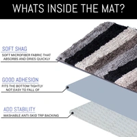 Luxe Home International Bathmat Jaricho Microfiber 2500 GSM Anti-Skid ( 40Cm x 60Cm , Shadow , Pack of 2 ) - 40x60 cm, Shadow