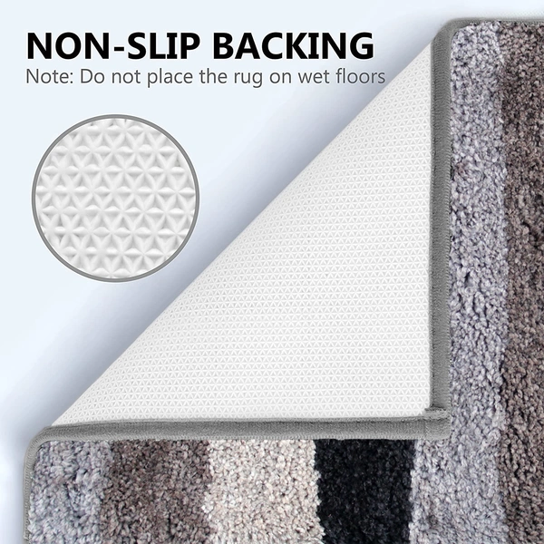 Luxe Home International Bathmat Jaricho Microfiber 2500 GSM Anti-Skid ( 40Cm x 60Cm , Shadow , Pack of 2 ) - 40x60 cm, Shadow