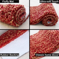 Luxe Home International Runner Moscow Microfiber 1600 GSM Anti-Skid ( Red , 58 Cm x 140 Cm , Pack of 1 ) - Red