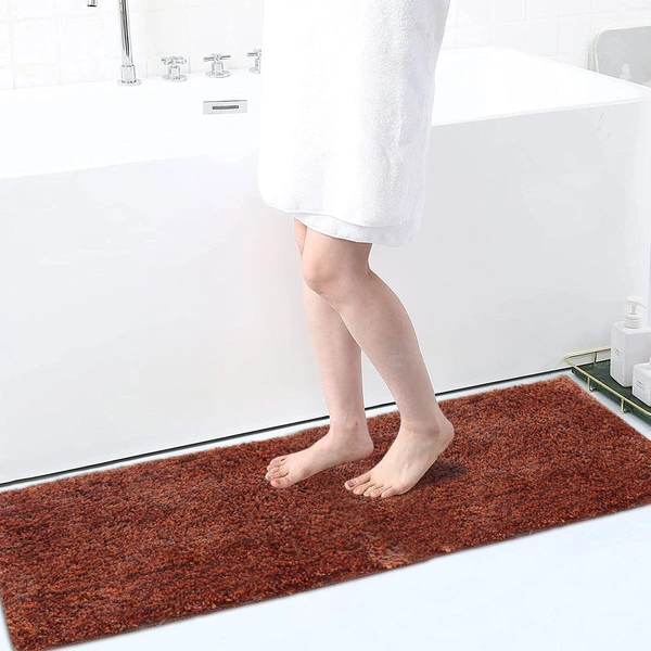 Luxe Home International Runner Moscow Microfiber 1600 GSM Anti-Skid ( Terra , 58 Cm x 140 Cm , Pack of 1 ) - Terra