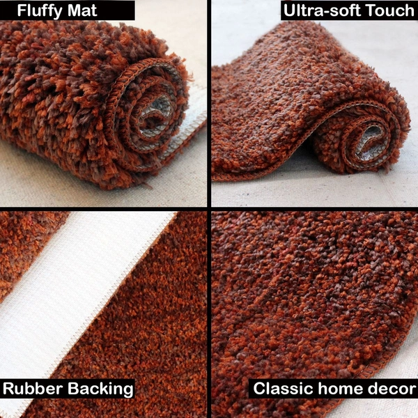 Luxe Home International Runner Moscow Microfiber 1600 GSM Anti-Skid ( Terra , 58 Cm x 140 Cm , Pack of 1 ) - Terra