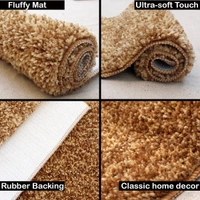 Luxe Home International Runner Moscow Microfiber 1600 GSM Anti-Skid ( Anti Gold , 58 Cm x 140 Cm , Pack of 1 ) - Anti Gold