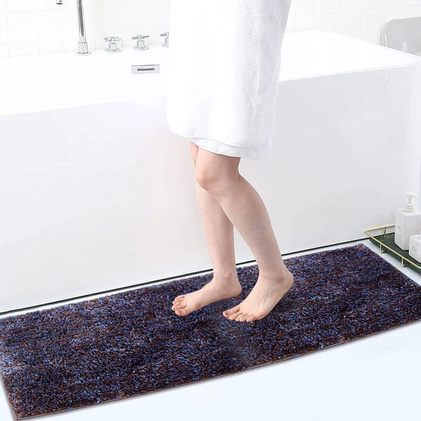 Luxe Home International Runner Moscow Microfiber 1600 GSM Anti-Skid ( Blue Pearl , 58 Cm x 140 Cm , Pack of 1 ) - Blue Pearl