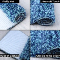 Luxe Home International Runner Moscow Microfiber 1600 GSM Anti-Skid ( Ocean , 58 Cm x 140 Cm , Pack of 1 ) - Ocean