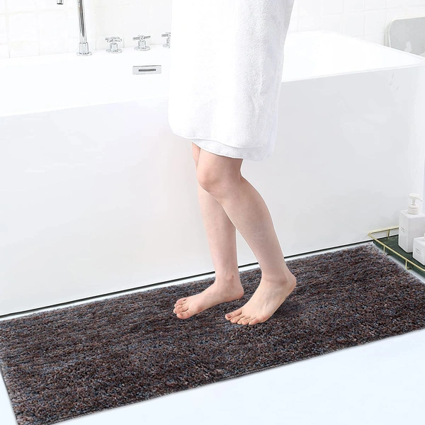 Luxe Home International Runner Moscow Microfiber 1600 GSM Anti-Skid ( Grey , 58 Cm x 140 Cm , Pack of 1 ) - Grey