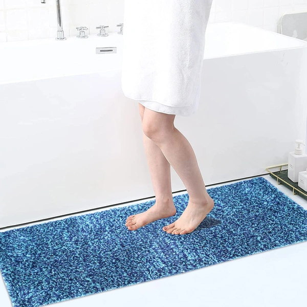 Luxe Home International Runner Moscow Microfiber 1600 GSM Anti-Skid ( Ocean , 58 Cm x 140 Cm , Pack of 1 ) - Ocean