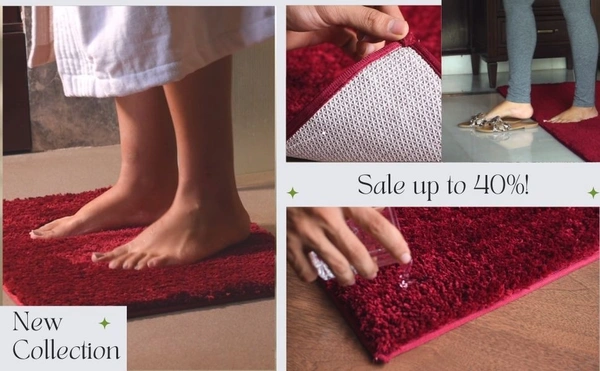 LUXE HOME INTERNATIONAL Bathmat Newman Microfiber 2500 GSM Anti Slip ( Anthrea, 60x90 cm, Pack of 1 ) - Anthrea